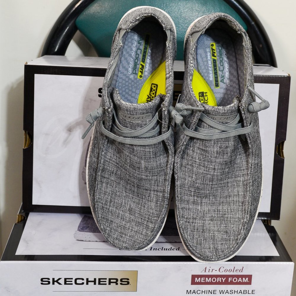 Skechers men slip-on Canvas shoes gray - Picture 4 of 10